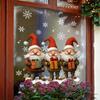 Holiday Home Decor Christmas Window Stickers Easy To Apply High-Quality PVC Material Santa Claus Design For Holiday Decorations