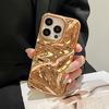 Fashion Plating Gold Wrinkle Meteorite Texture Case For iPhone 16 17 Pro Max Air 15 14   11 16 Plus Back Cover Funda