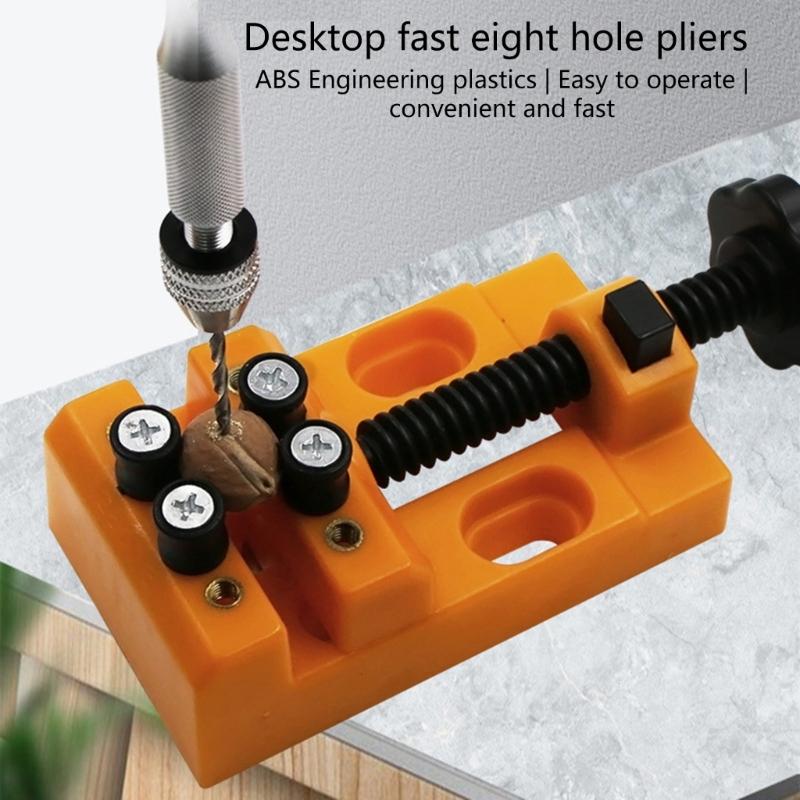 8 Hole Vise Fixed Fixture Walnuts Clamp Mini Small Bed Clamp Table Vice Table Vice Flat Jaw Pliers Quick Adjustable