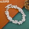 925er Sterlingsilber Traubenbündel Seitenkette Exquisites Armband Geschenk Schmuck