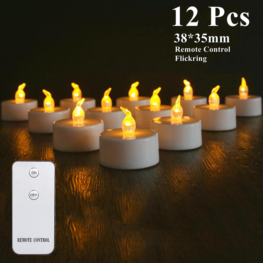 3/6/12Pcs Flameless LED Candles Tea Light Creative Lamp Battery Powered Home Wedding Birthday Party Decoration Lighting Dropship