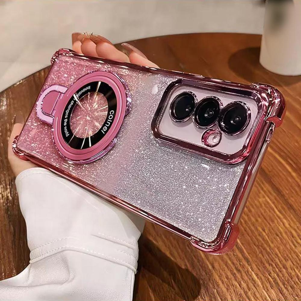 Glitter Shockproof Phone Case For Samsung A53 A52 A32 A13 A23 A33 A73 A12 A22 A02 A03 Core Magnetic Bracket Holder Bumper Cover