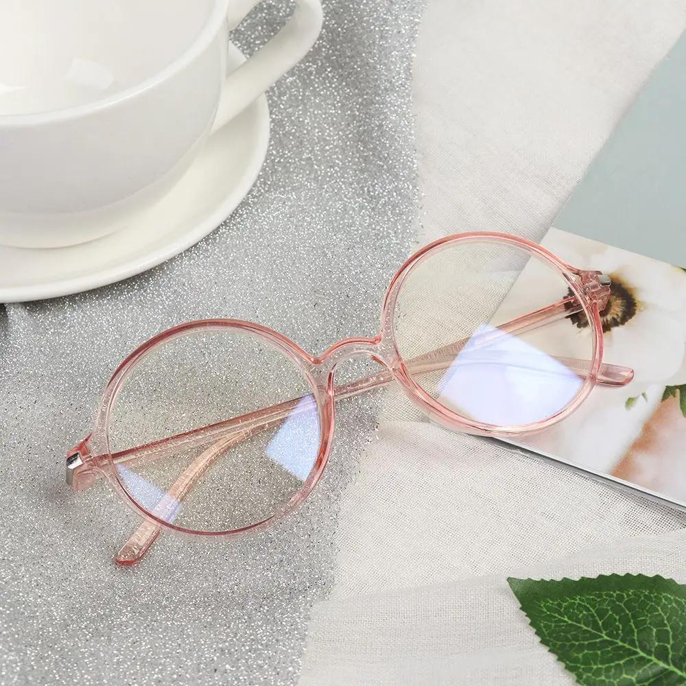 Vintage Round Anti Blue Light Glasses Clear Lens Fashion Plastic Frame Goggles Optical Men Women Eyeglass Frame Fake Eyewear