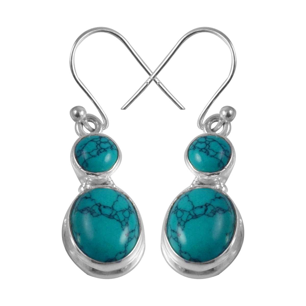 

Turquoise Gemstone Earrings Solid 925 Sterling Silver Handmade Earrings Jewelry Gift For Women And Girls E-1975