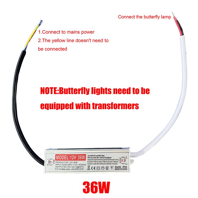40/60CM LED Outdoor Simulation Dynamic Static Butterfly Lights Holiday Party Home Christmas Decorations With Transformer