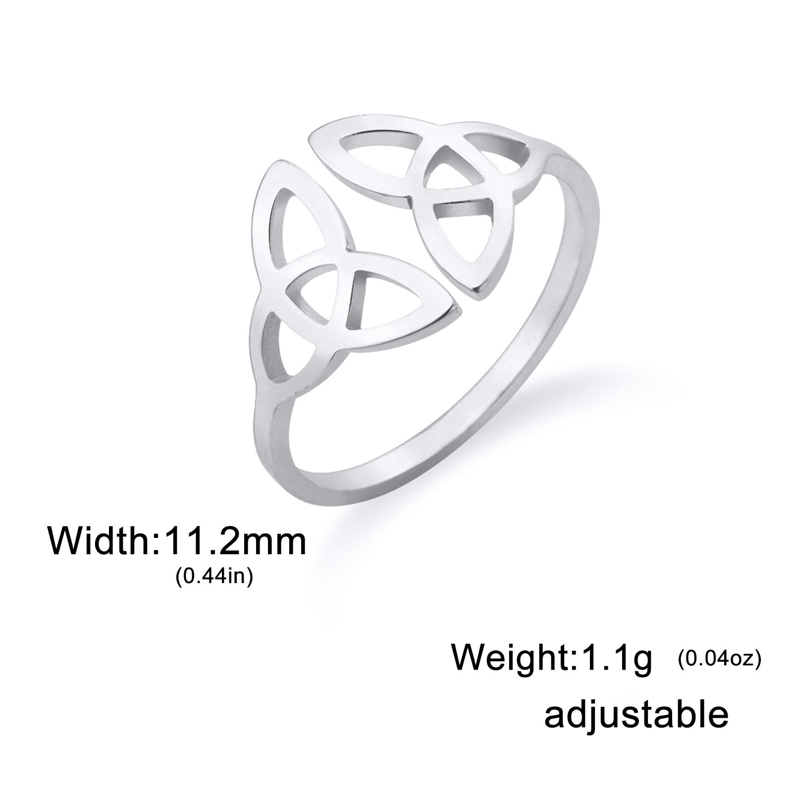 

Teamer Witch Knot Ring Stainless Steel Wiccan Irish Celtics Knot Women Men Open Finger Ring Witchcraft Amulet Protection Jewelry resizable