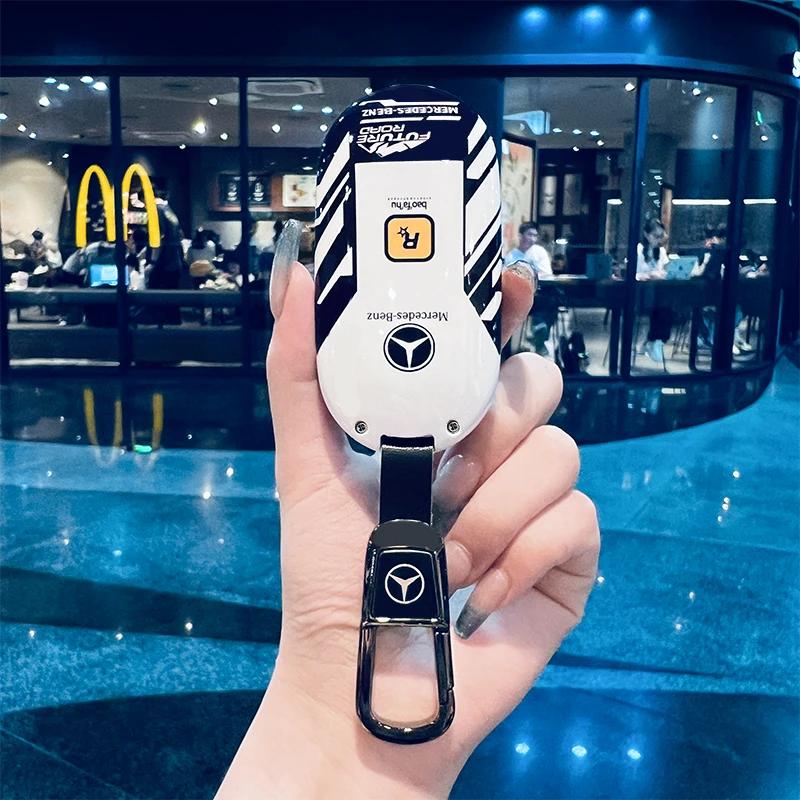 SFX1  Car Key Case Cover for Mercedes Benz 2022 C S Class W206 W223 S350 C260 C300 S400 S450 S500 TPU Shell Fob Holder Protector