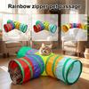 Cat Tunnel Toy Rainbow Toy, Collapsible Hide with Peek Hole, Zippered Modular Tunnels, Can Be Freely Combined for Indoor Cats Kittens