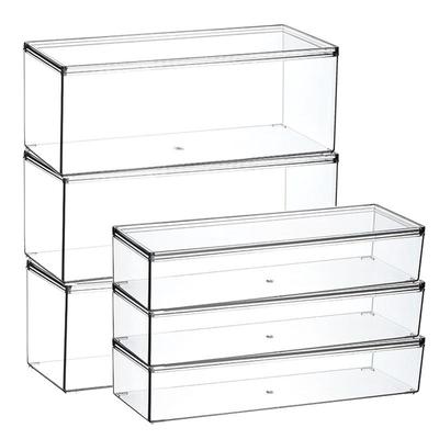 Clear Acrylic Jewelry and Cosmetics Storage Box with Lid