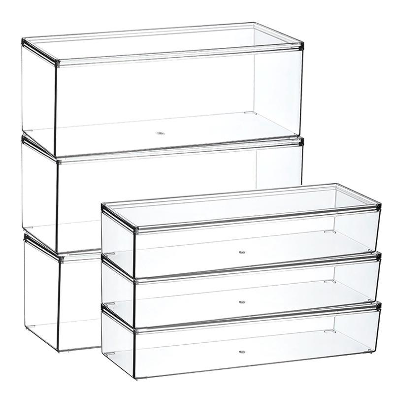 Clear Acrylic Jewelry and Cosmetics Storage Box with Lid