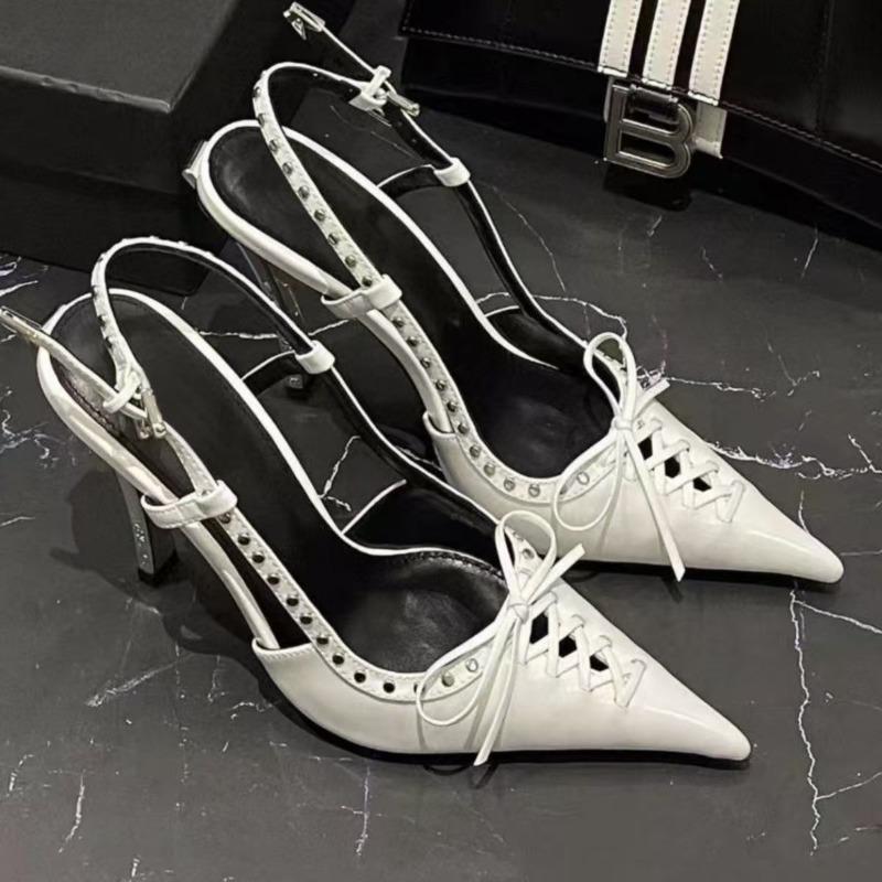 Sexy Women High Heels Sandals Bow Pointed Toe Heeled Shoes Dress Party Woman Slippers Designer 2025 New Summer Pumps Sandalias