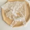 Sciarpa per capelli in pizzo floreale intrecciato bianco, avvolge le donne, foulard triangolare retrò, cappello, fascia per foto da viaggio, accessori per capelli