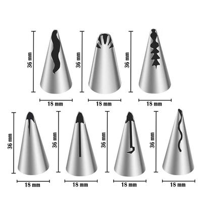 7Pcs/set Wedding Russian Nozzles Pastry Puff Skirt Icing Piping Nozzles Pastry Decorating Tips Cake Cupcake Decorator Tools