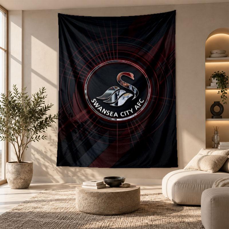 Decorative Tapestry,Swansea City Printed Wall Art, Lightweight Wall Hanging For Bedroom Background