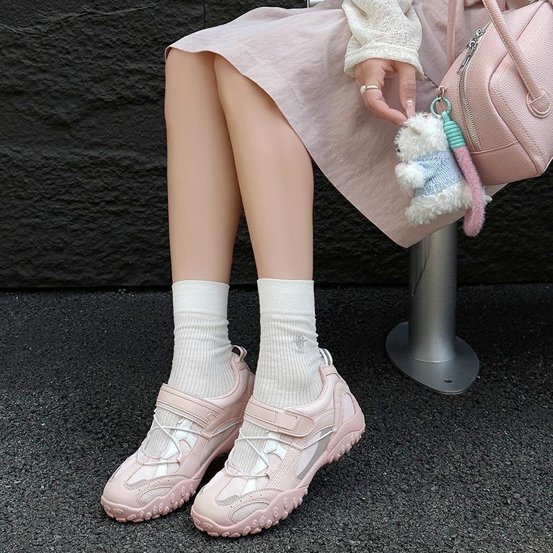 

Punk ballet style shallow mouth Mary Jane single shoes women s summer breathable new casual light sports 39 рожевий