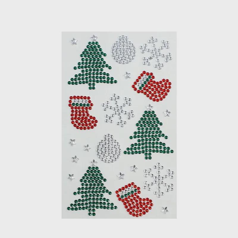 Christmas Snowflake Stickers & Rhinestone Tree Decorations - Festive Eye Corner Accessories