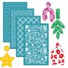 New Self-Adhesive Silk Screen Stencils for Polymer Clay Leaf Flower Decor Reusable Mesh Transfer Printing Earring Jewelry Making