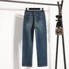 DIMANAF 2025 Plus Size Autumn Women Jeans Elastic  Pants Denim Blue High Waist New Pants 5XL