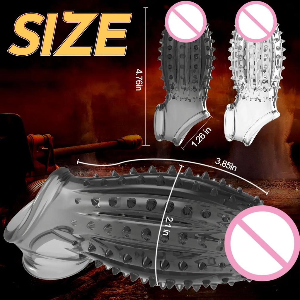 Cock Ring for Men Spike Cock Sex Toys for Men Penian Rings Adult Supplies Delayed Ejaculation Linen Nozzle Sleeve for Penis