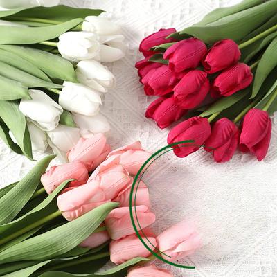 Faux Flowers Hand Moisturizing Tulips Photographic Arrangements Home Decor Fake Flowers