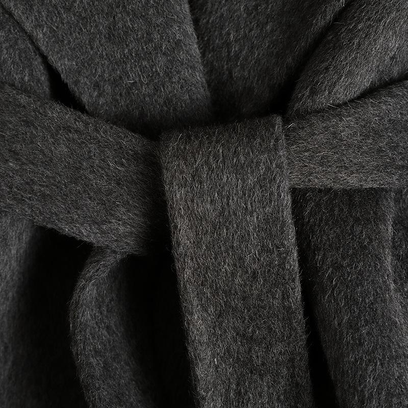 Double-sided Wool Coat Women's Autumn and Winter New Large Lapel Slim and Thin High-end Woolen Coat