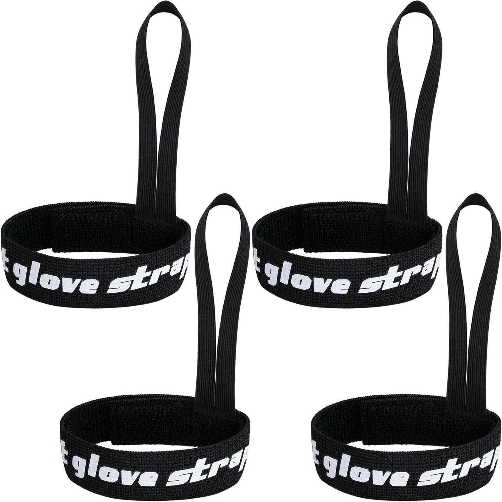 

4pc Black Sports Gloves Elastic Skiing Gloves Belt Suspension Skiing, Snowboarding Outdoor One Size
