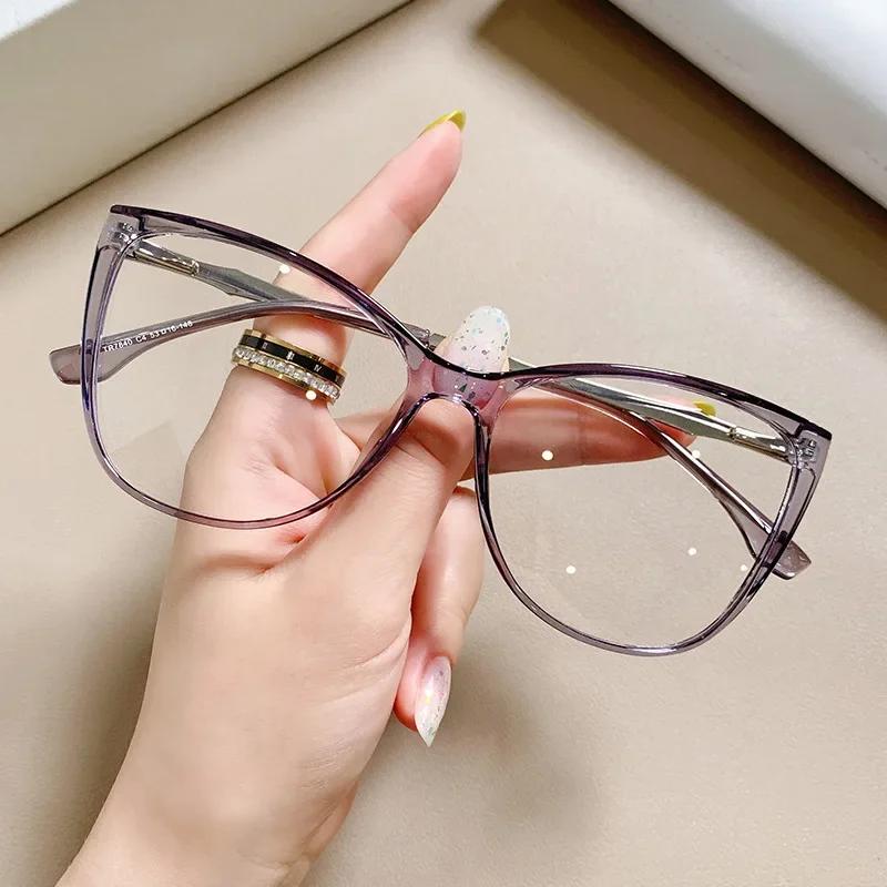 Anti Blue Light Eyewear Fashion Luxury Transparent Computer Glasses Frame Women Men Brand Designer Optical Spectacle Glasses