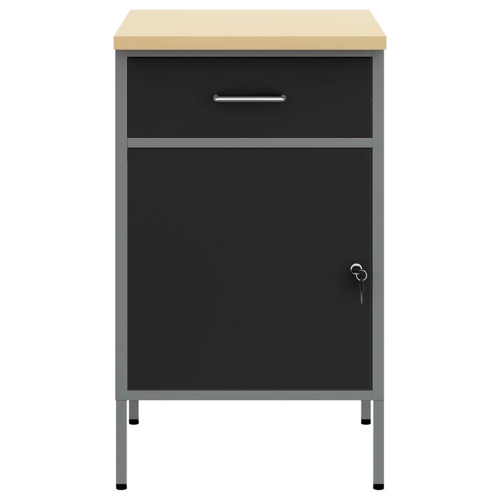 Workbench with Drawers Black and Gray 50 x 55 x 85 cm