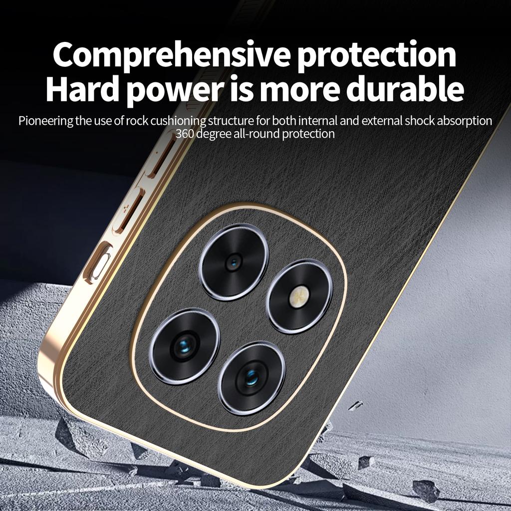 KADEM For Xiaomi Redmi Note 14 Pro 4G Case Electroplating Silk Texture PU+TPU Phone Back Cover