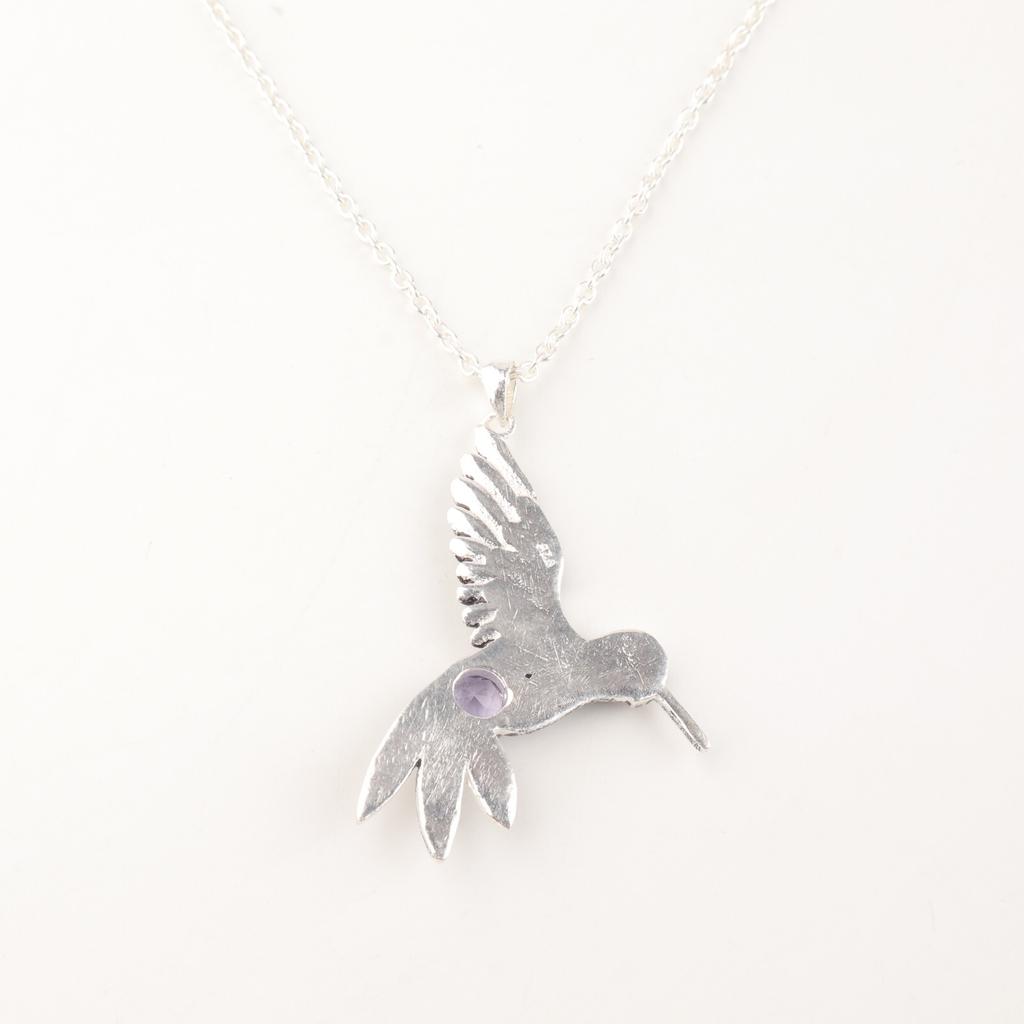 Round Iolite Gemstone 925 Sterling Silver Jewelry Pendant1.8" For Birthday Gift CP-20-8