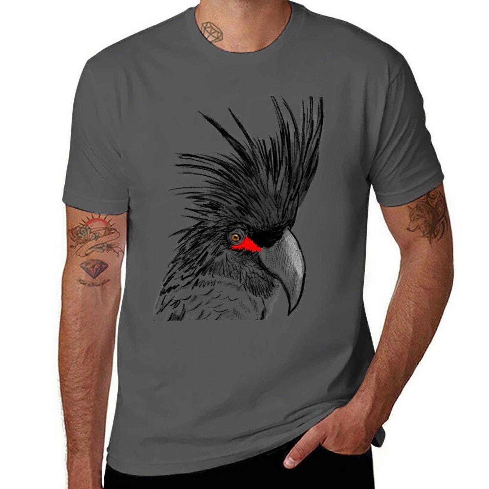 

Palm Cockatoo T-Shirt cotton t shirts high quality mens graphic t shirts black cotton t-shirt plain for man package T-Shirt 4XL