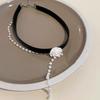 Alloy Necklace, Black Rose Choker Collar Collarbone Chain Niche Premium Neck Chain Neckband Summer Camellia