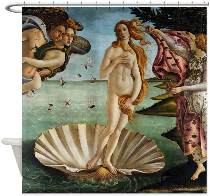 

Занавеска для душа «Сад земных наслаждений» для ванной комнаты, художественная занавеска для ванны, картина с ангелом и Иисусом Христом, полиэстеровая занавеска для душа W180xH180cm