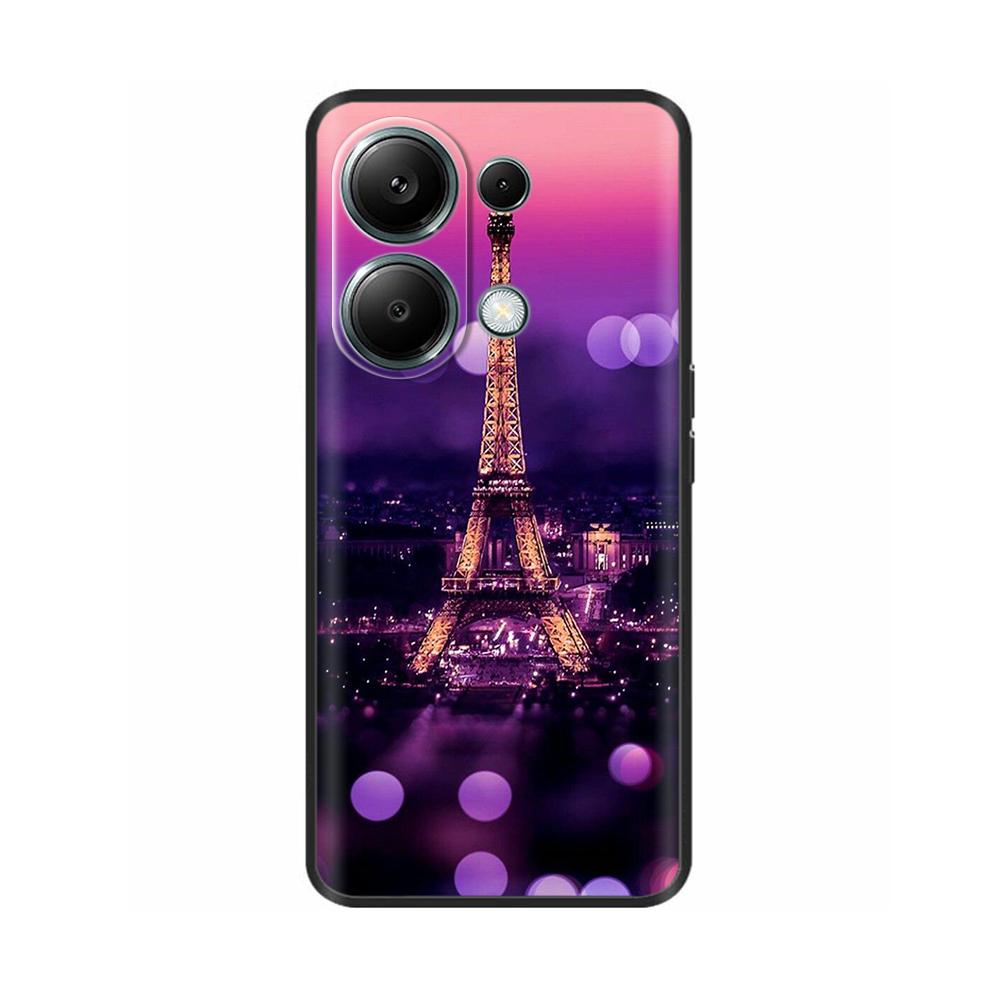 For Xiaomi Poco M6 Pro 4G Phone Case Cover Cute Cat Painted Black Silicone Soft Back Cover Cases For Poco M6 Pro Case M 6 M6Pro
