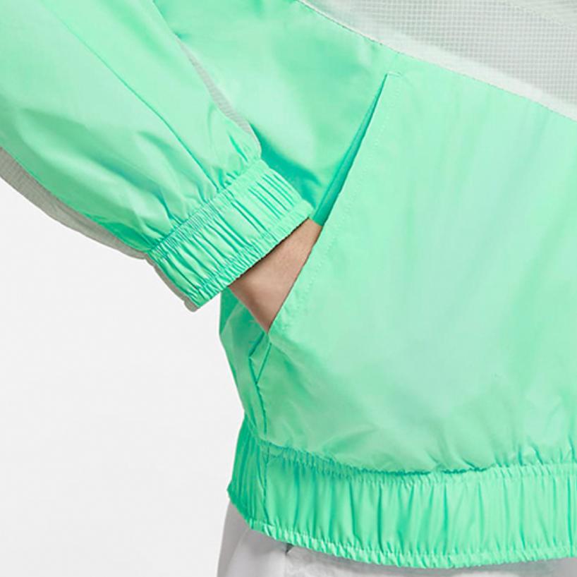 Nike Sportswear Woven Jacket With Stand Collar And Panel Design Women Outerwear Green CZ8849-342