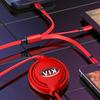 1Pcs Fashion New Car Mounted Telescopic Three In One Mobile Phone Charger For Kia Rio Ceed Sportage Cerato Soul Sorento K2 K5 Flip Car Accessories