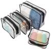 PVC Large Capacity Transparent Waterproof Makeup and Toiletry Bag with Zipper, Customizable Logo