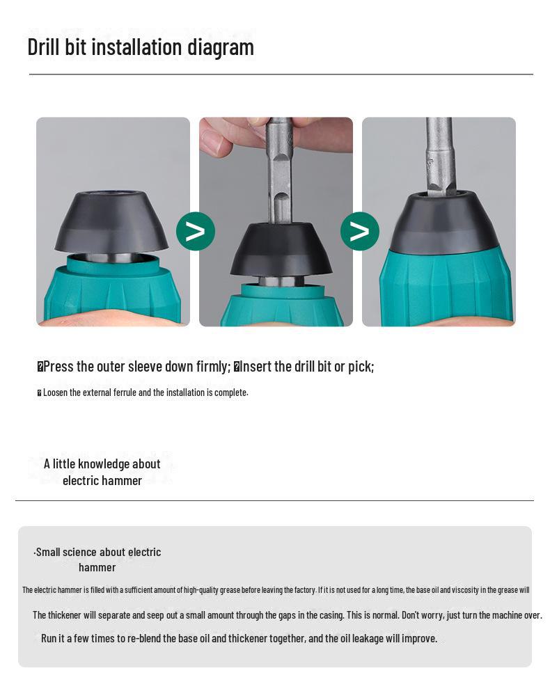 Green Forest Multi-function High-power Electric Hammer Drill for Concrete