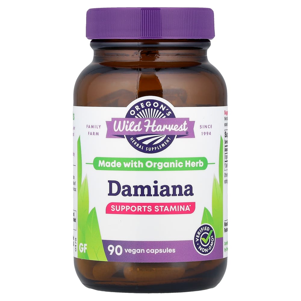 

Oregon s Wild Harvest Damiana, 90 Non-GMO Veggie Caps