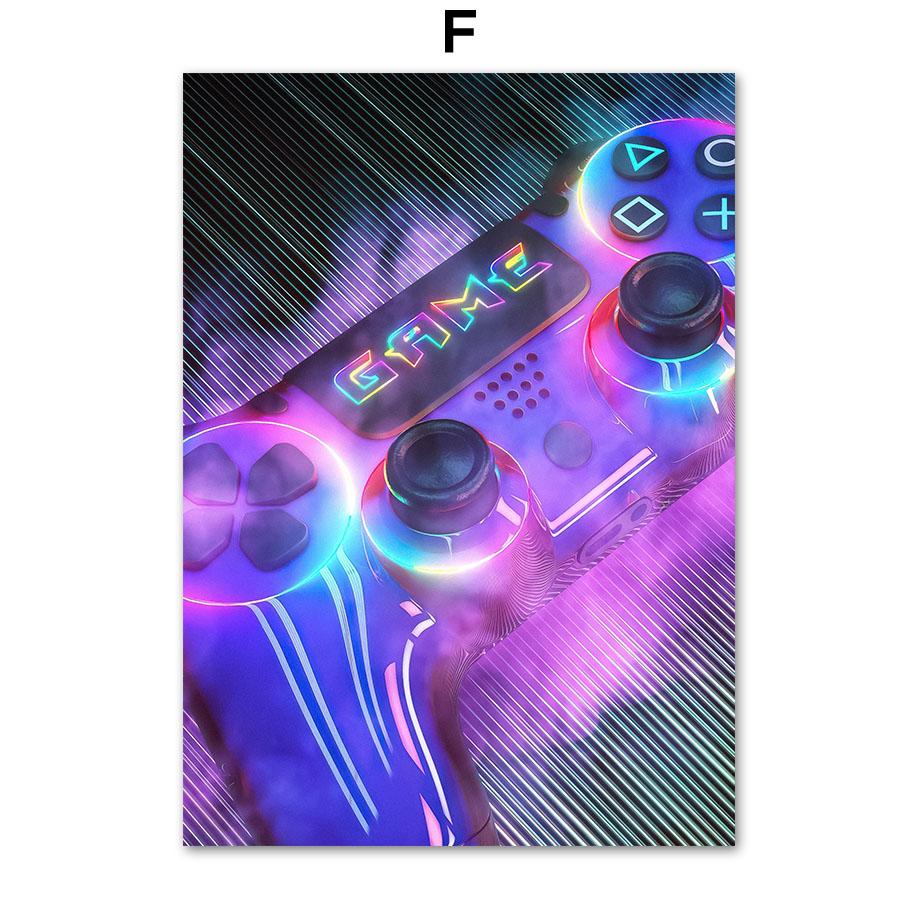 Colorful Video Game Gamer Wall Art Canvas Painting Nordic Posters And Prints Fashion Pictures For Teen Boy Bedroom Decor