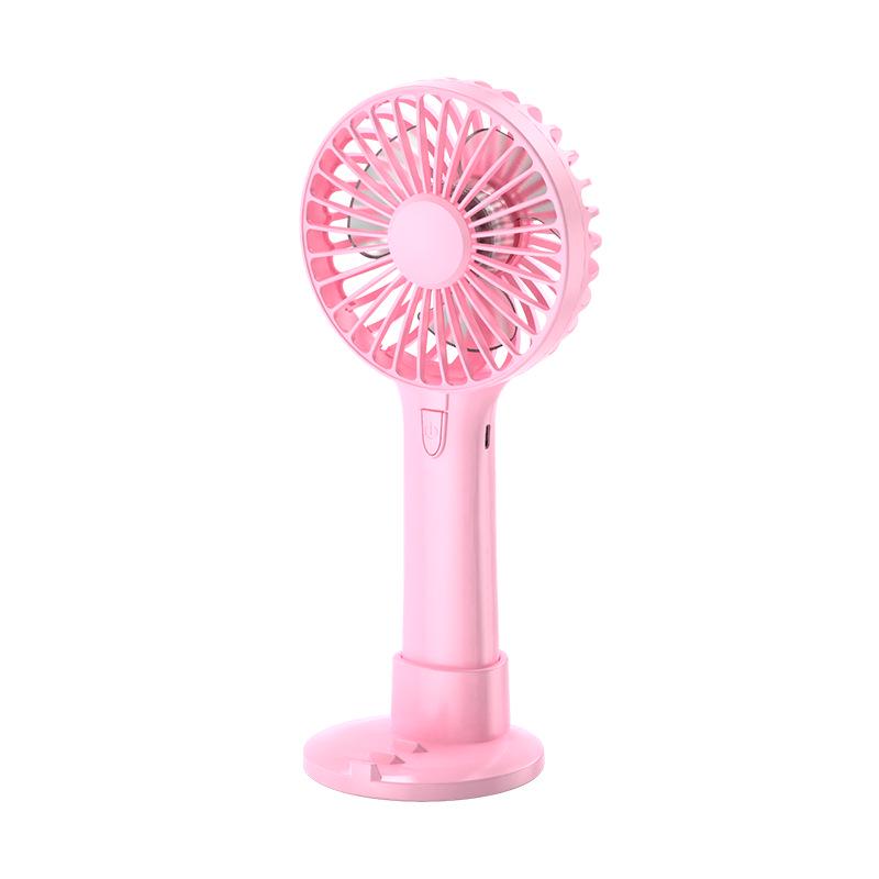 

USB Rechargeable Cartoon Handheld Mini Fan - Portable for Travel, Student Use, Household, and Gifts. 96*38*208 mm розовый