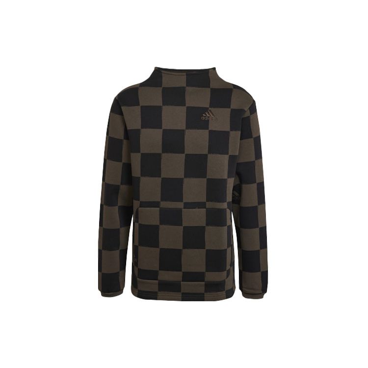 

Adidas Клетчатый свитшот с вышивкой логотипа, мужские топы, черный HU0291 XL