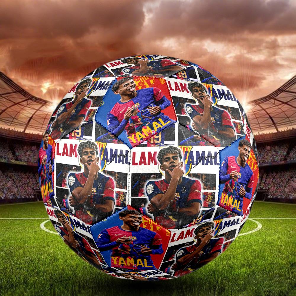 Lamine Yamal 19 Lamine Gonalons Fc Barcelona Soccer Ball Size 5 Football Machine Sewn Indoor/Outdoor Training and Matches Surprise Collection Gift