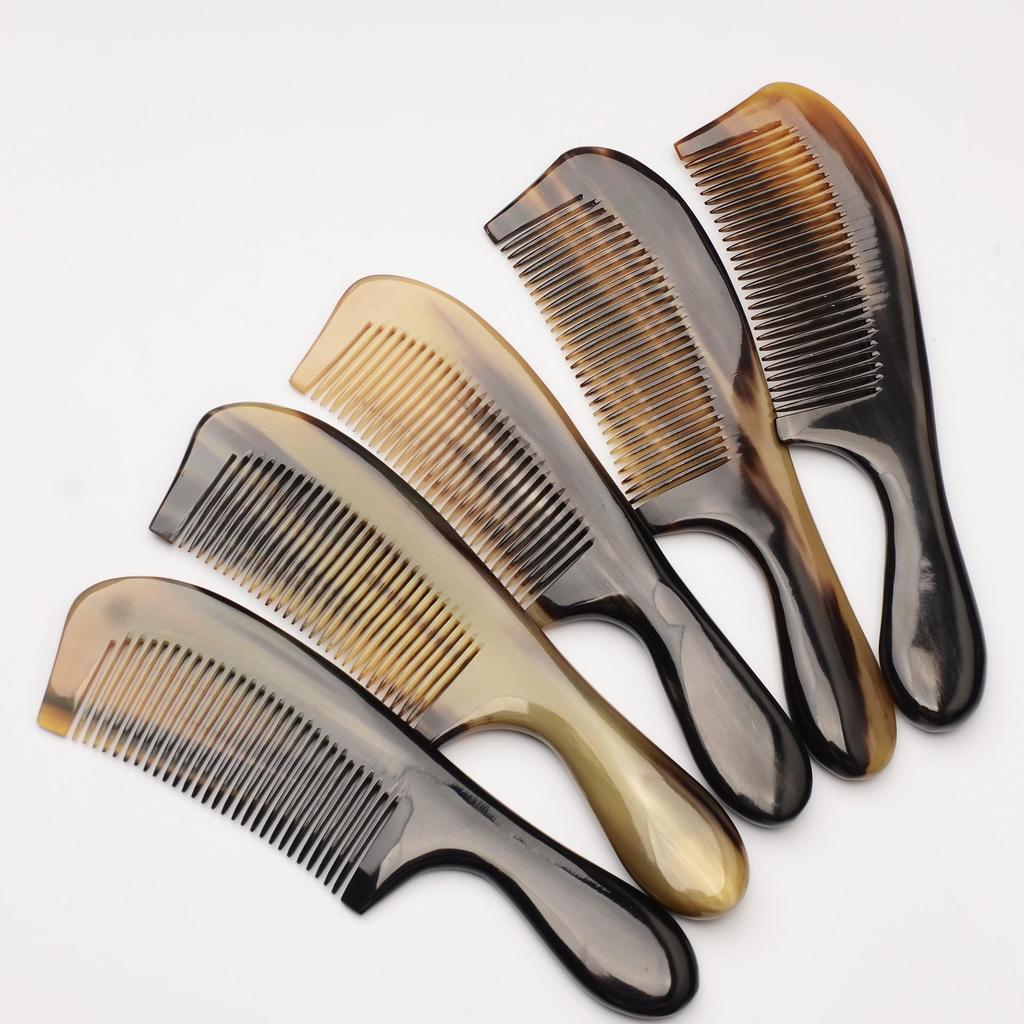 Large Anti-static Black Buffalo Horn Comb for Long Hair