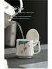 Jade Conference Sheep Fat Porcelain Tea Cup with Lid – White Ceramic Mug for Home and Office, Ideal Gift