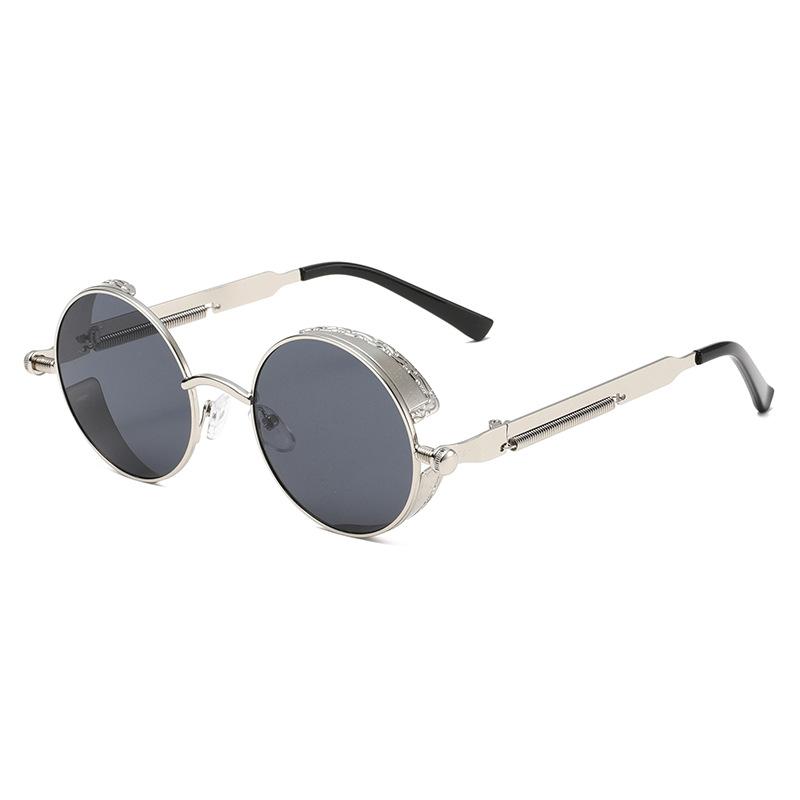New Retro Round Frame Sunglasses Fashion Women Metal Oval Glasses Men Outdoor Driving Eyeglasses UV400
