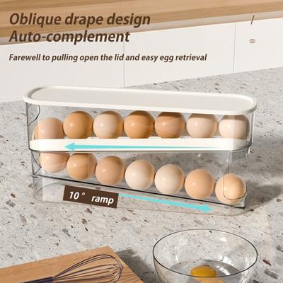 Caixa de Armazenamento de Ovos para Geladeira Yousheng Grande Capacidade Camada Dupla Design Transparente Suporte para Ovos com Rotação Automática