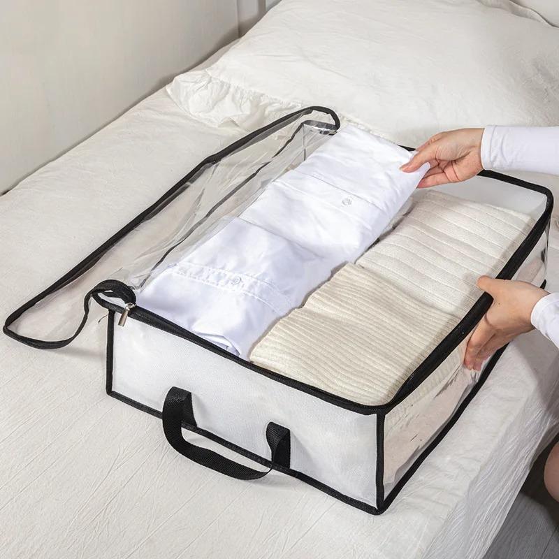 Underbed Quilt Storage Bag Foldable Quilt Bag Wardrobe Clothes Storage Box Dustproof Organizer Large Capacity Quilt Storage Bag