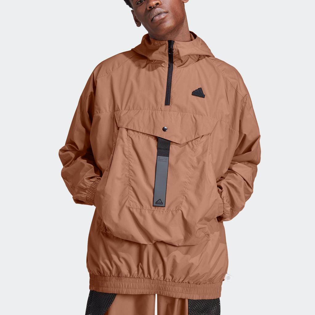 adidas Giacca con Cappuccio Performance con Logo Uomo Capospalla Rock-Layer-Brown IA0013