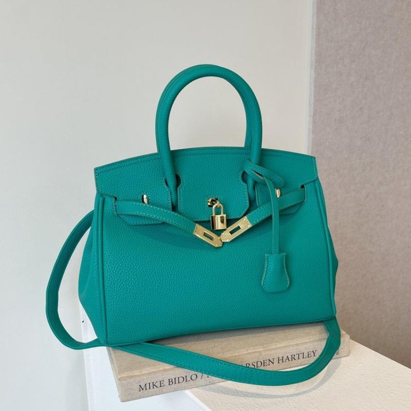 Textured Lychee Pattern Platinum Bag Women's Summer New Handheld Women's Bag Large Capacity Shoulder Messenger Bag